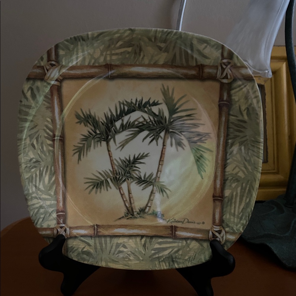 Tropical Palm Tree Square Plate